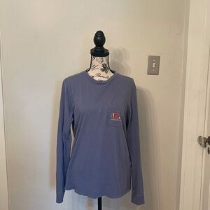EUC Vineyard vines long sleeved tee with whale and football​​​​​​​​​​​​